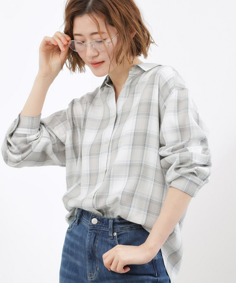 【大人の抜け感】オンブレーチェックシャツ2
