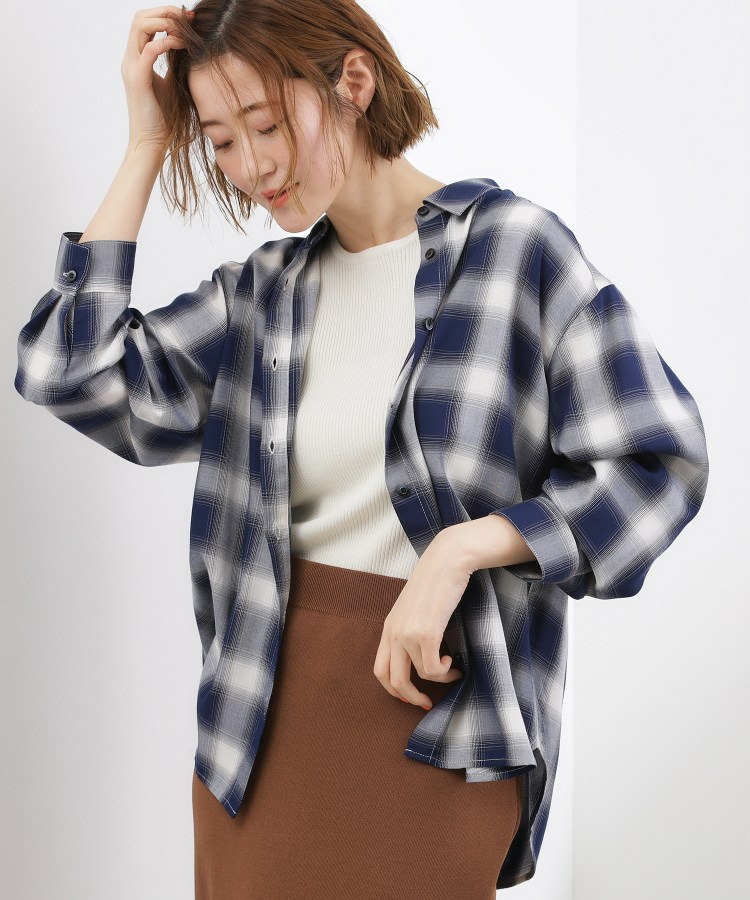 【大人の抜け感】オンブレーチェックシャツ1