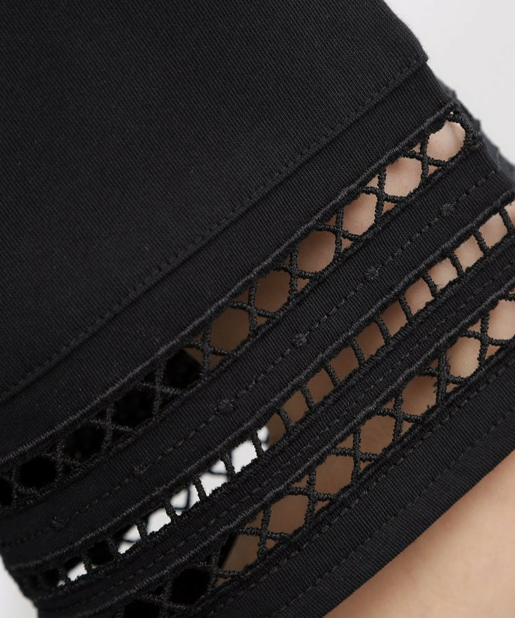 【二の腕カバー】袖口透かし刺繍Tシャツ9