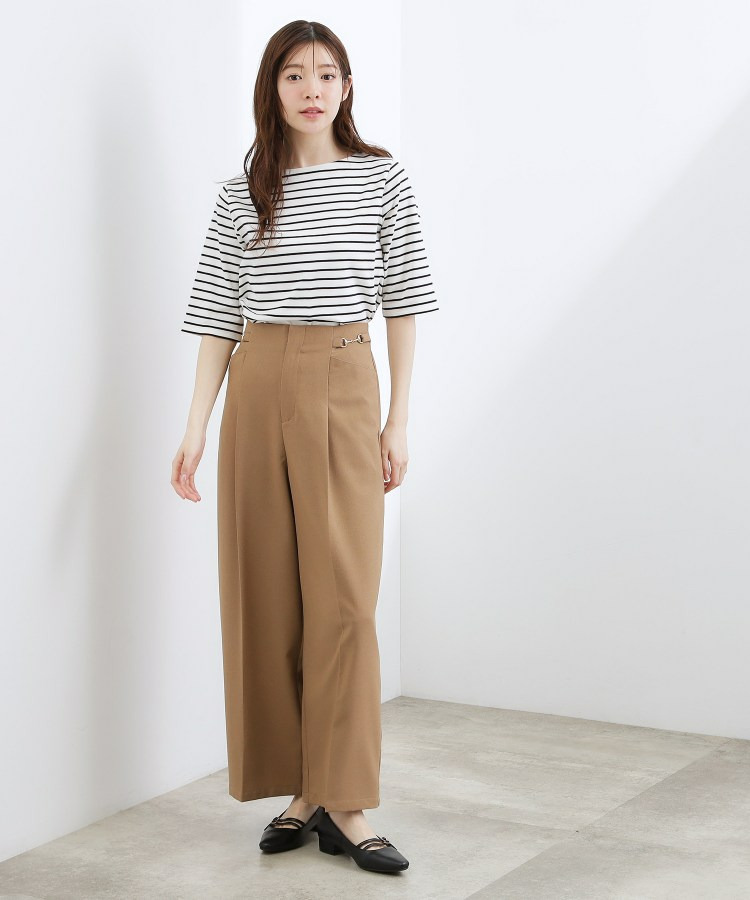 【二の腕カバー/すっきり見え】きちんと素材のボートネックTシャツ19