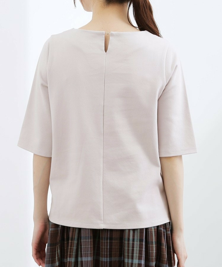 【二の腕カバー/すっきり見え】きちんと素材のボートネックTシャツ24