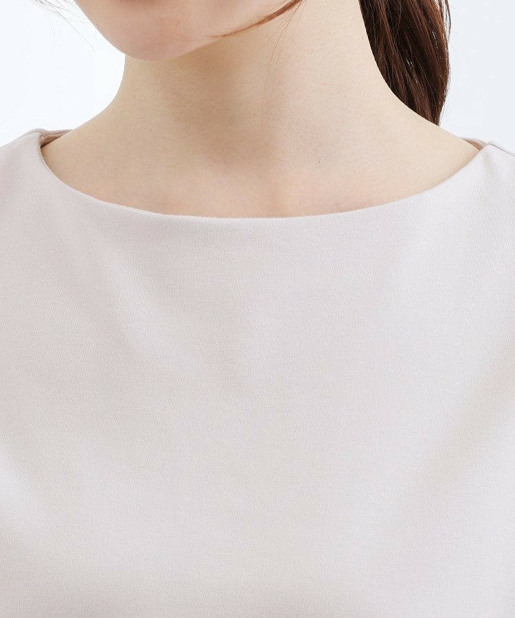 【二の腕カバー/すっきり見え】きちんと素材のボートネックTシャツ25