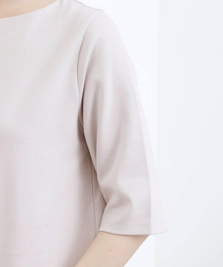 【二の腕カバー/すっきり見え】きちんと素材のボートネックTシャツ27