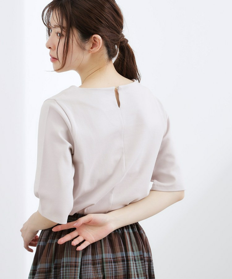 【二の腕カバー/すっきり見え】きちんと素材のボートネックTシャツ6