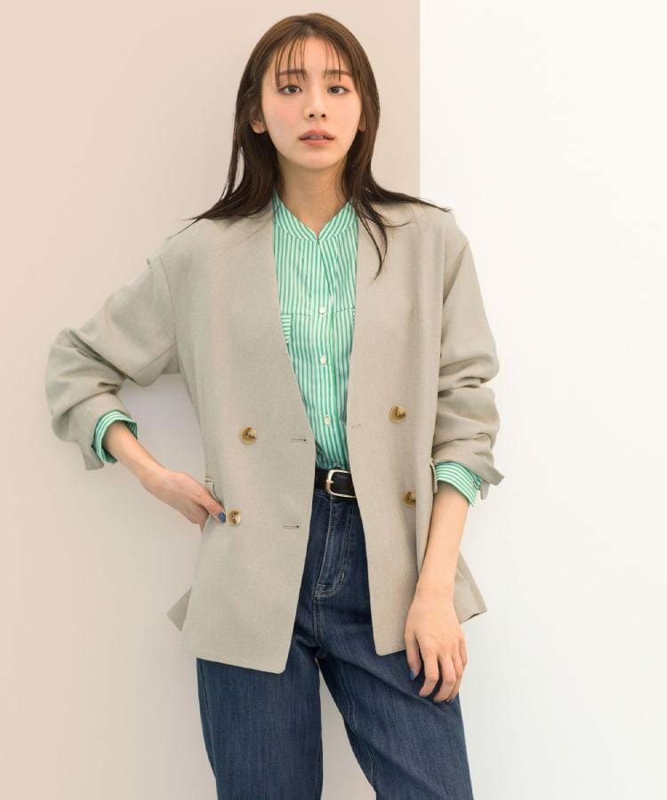 【貴島明日香さん着用】リネンライクカラーレスジャケット