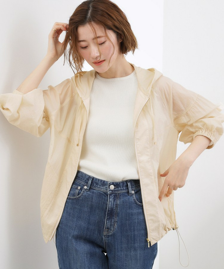 洗える】軽やかシアーナイロンフーディブルゾン 20260176845020