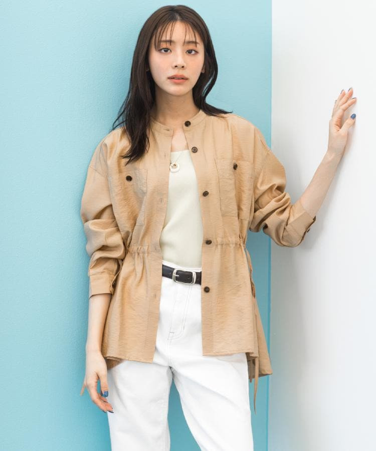 【貴島明日香さん着用/体型カバー】洗えるシアーサファリシャツジャケット