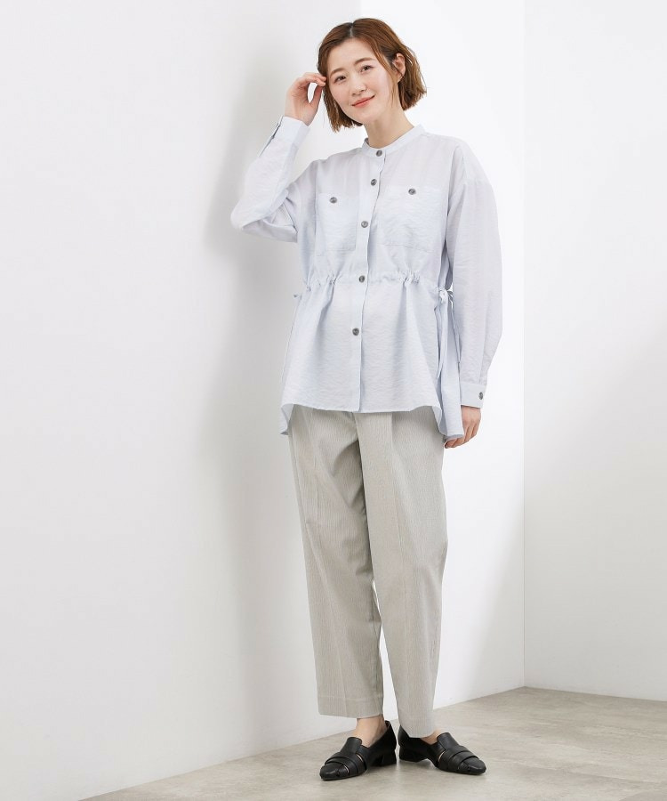 【貴島明日香さん着用/体型カバー】洗えるシアーサファリシャツジャケット18