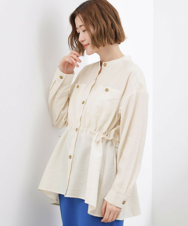 【貴島明日香さん着用/体型カバー】洗えるシアーサファリシャツジャケット2