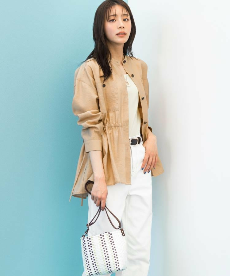 【貴島明日香さん着用/体型カバー】洗えるシアーサファリシャツジャケット6