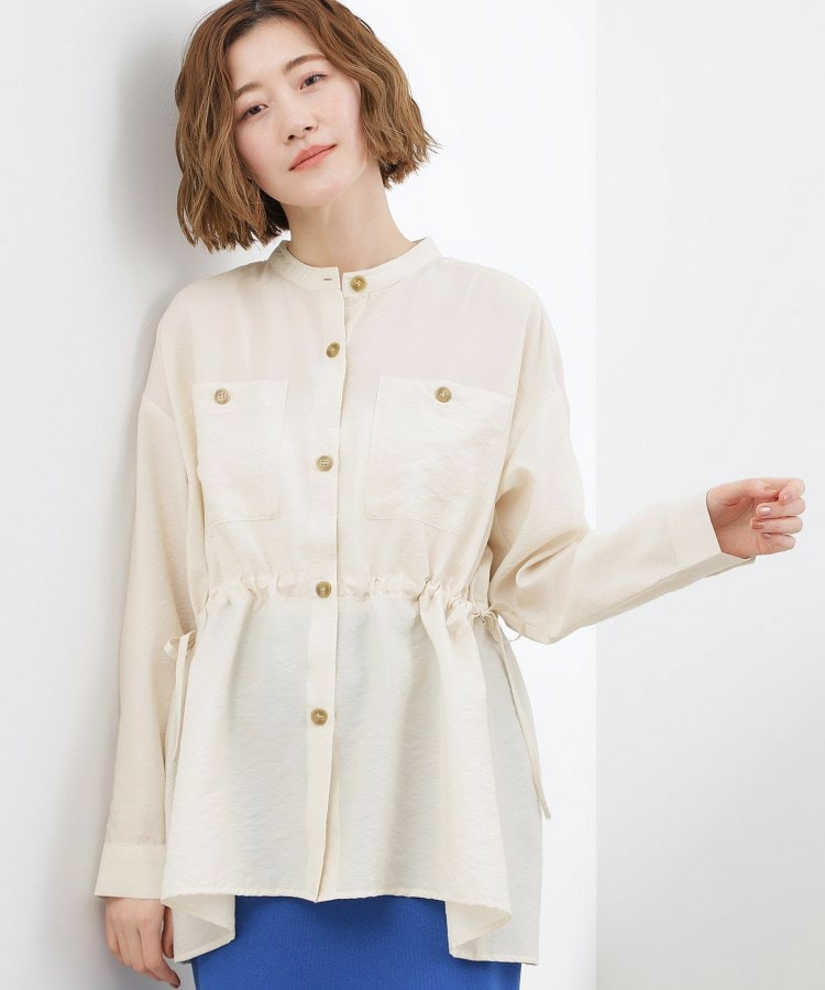 【貴島明日香さん着用/体型カバー】洗えるシアーサファリシャツジャケット1