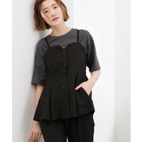 【貴島明日香さん着用・カセット服】リネンライク ペプラムビスチェ