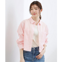 【貴島明日香さん着用／イージーケア／接触冷感】麻ブレンドクロップドシャツ