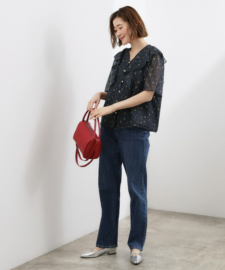 フラワープリント カットジャカードブラウス4