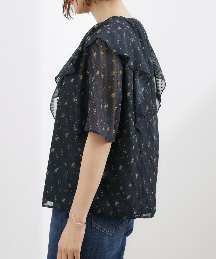 フラワープリント カットジャカードブラウス7