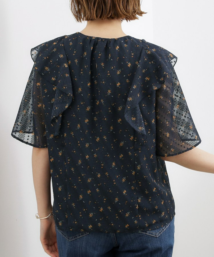 フラワープリント カットジャカードブラウス8