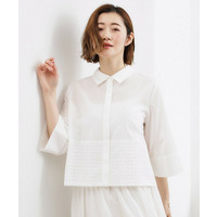 レースドッキング ロールアップシャツ