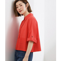 レースドッキング ロールアップシャツ