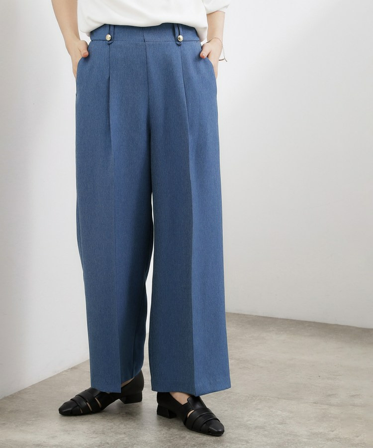 デニムライク ワイドストレートパンツ
