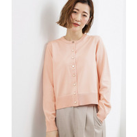 【UVカット/洗濯機で洗える】メタルボタンクルーネックカーディガン