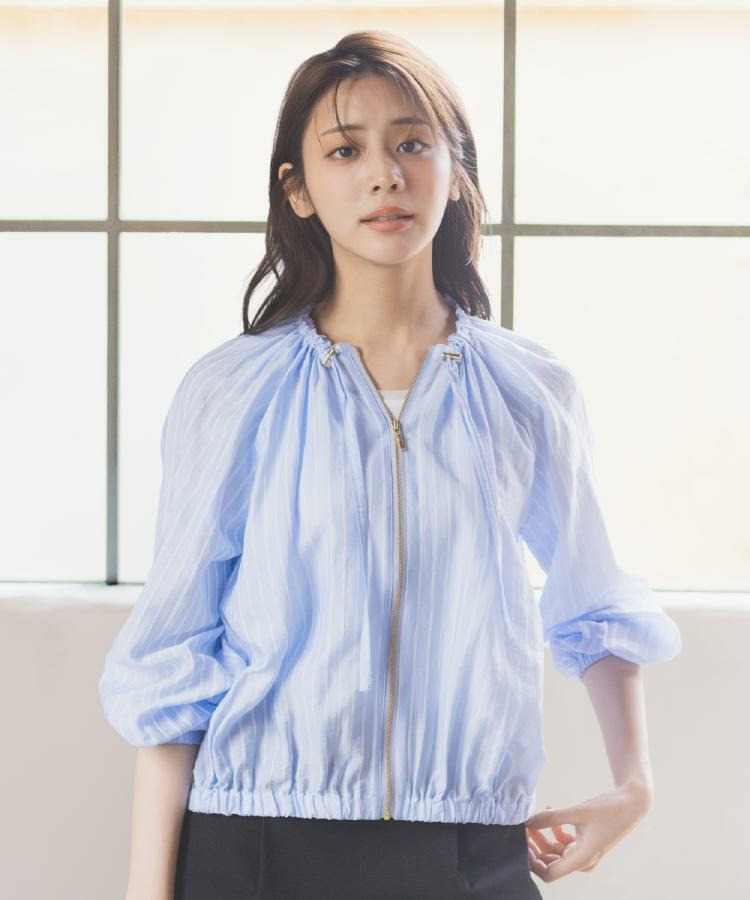気温調整にも◎ブラウス感覚で羽織れるシアーブルゾン