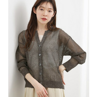 【貴島明日香さん着用】ラメメッシュキーネックカーディガン