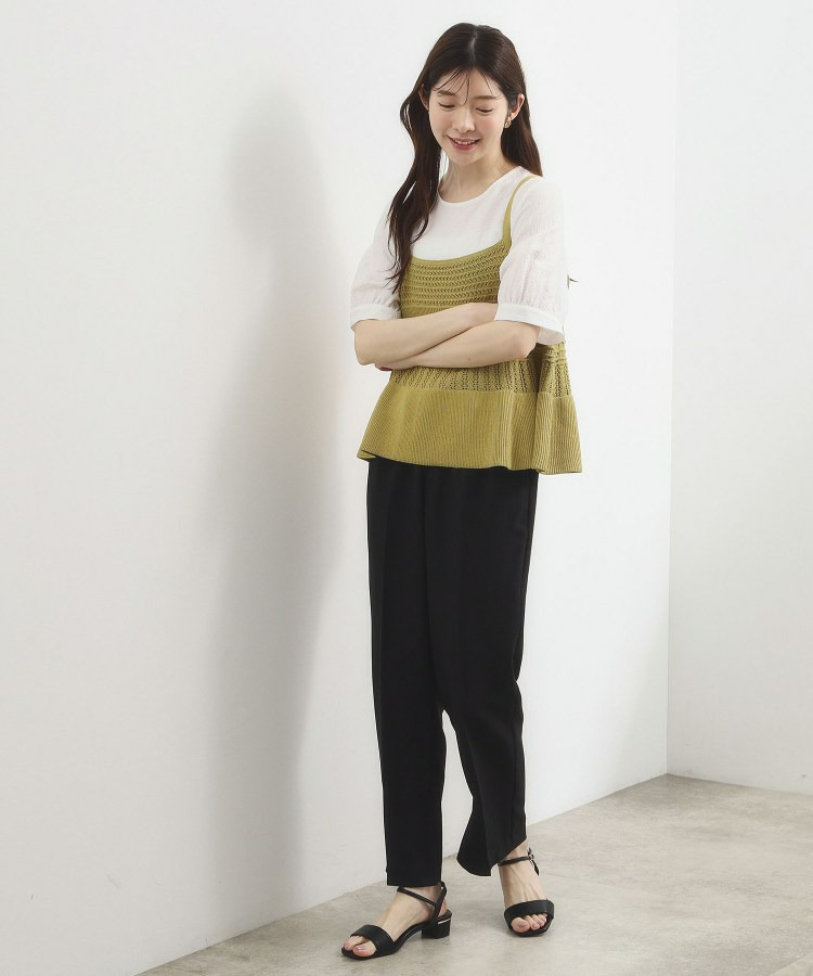 透かし編み切替ニットビスチェ×ブラウスセット13
