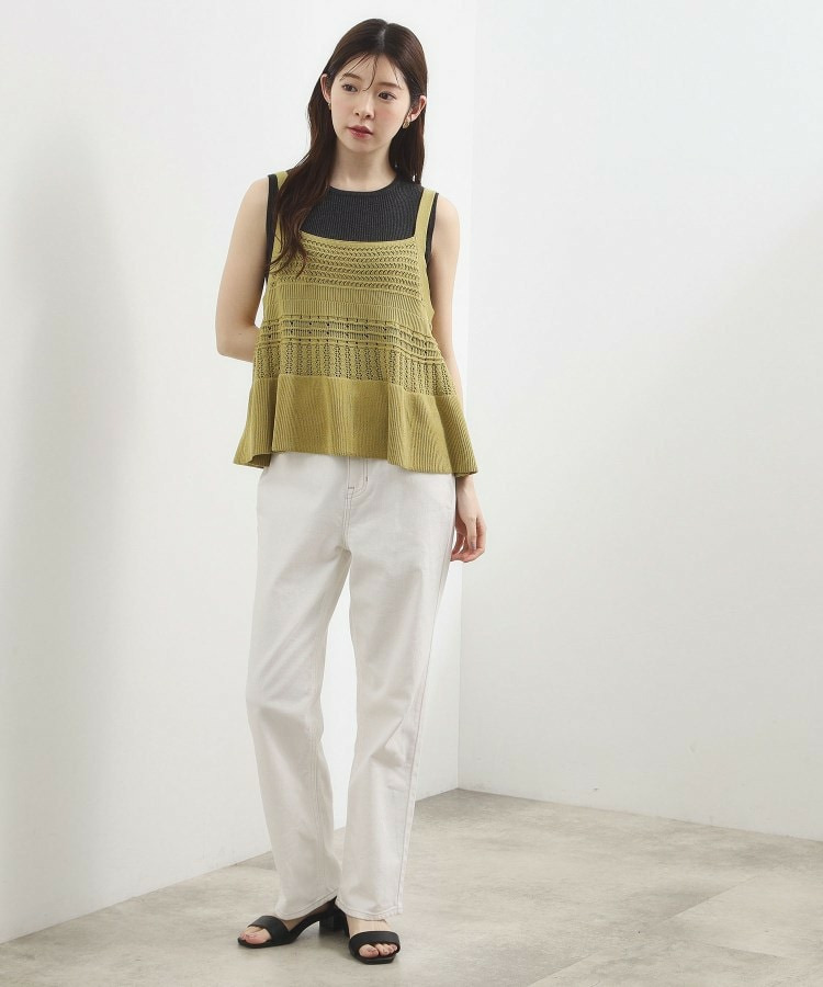 透かし編み切替ニットビスチェ×ブラウスセット14