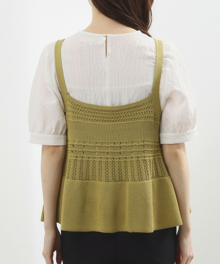 透かし編み切替ニットビスチェ×ブラウスセット18