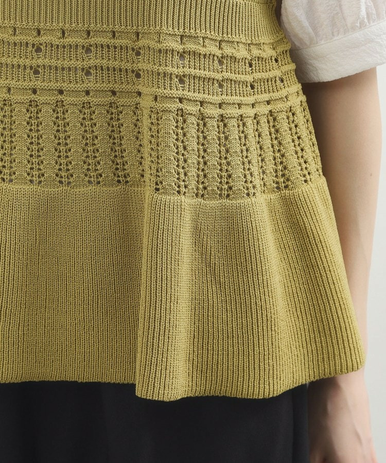 透かし編み切替ニットビスチェ×ブラウスセット21