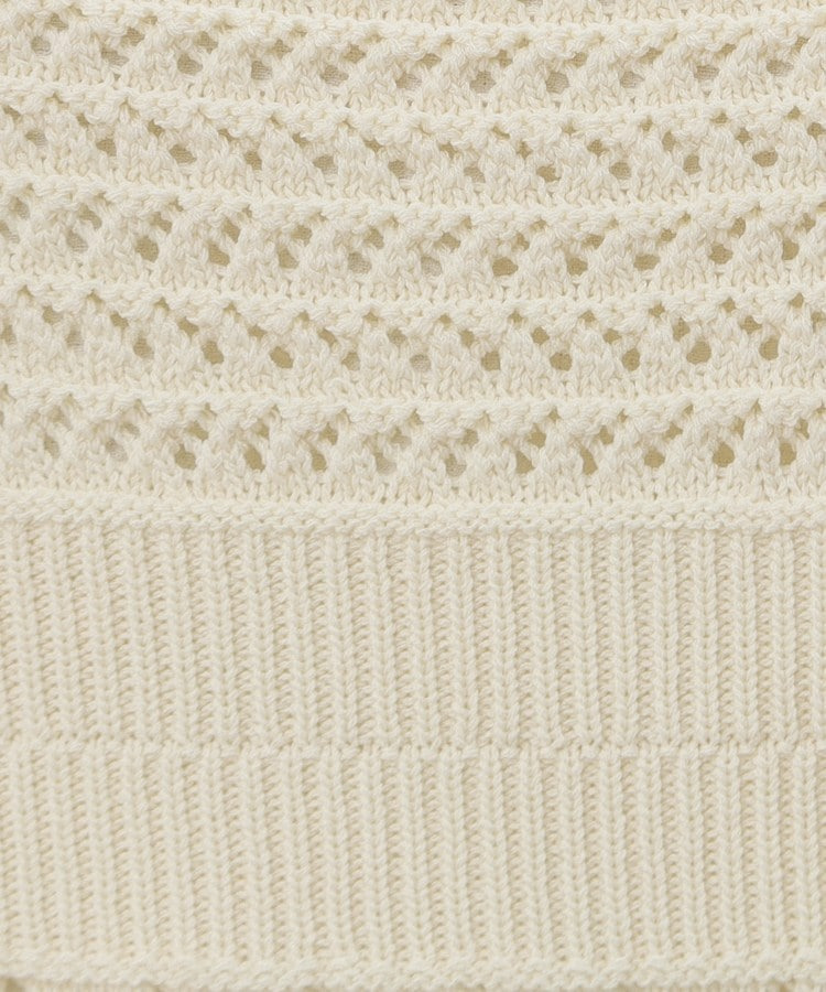 透かし編み切替ニットビスチェ×ブラウスセット6