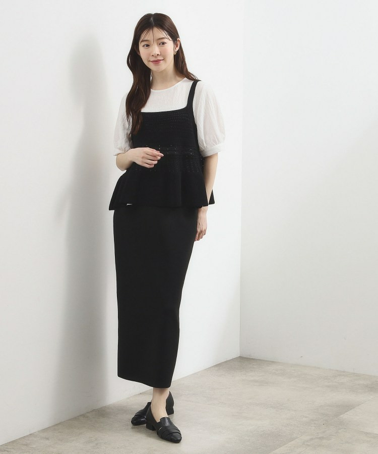 透かし編み切替ニットビスチェ×ブラウスセット9