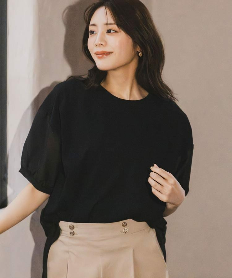 【貴島明日香さん着用/UVカット】体型カバー叶う、バックプリーツTシャツ