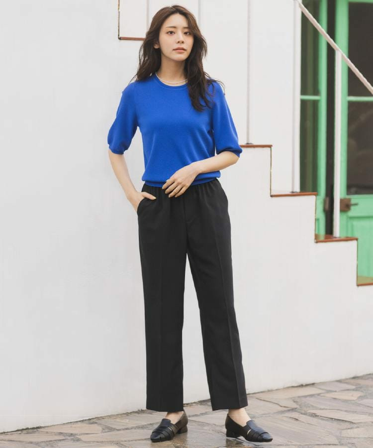 【貴島明日香さん着用・ひんやり】ラクさも美しさも、イージーパンツ