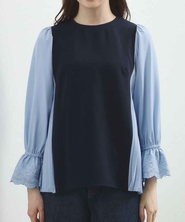 バイカラープリーツコンビトップス10