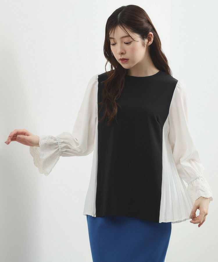 バイカラープリーツコンビトップス2