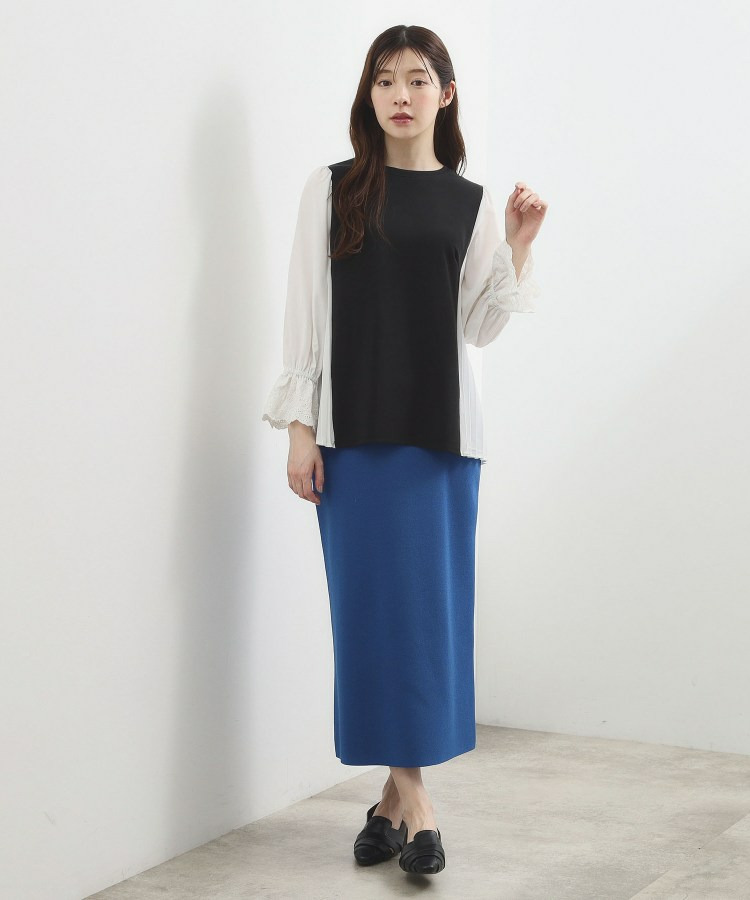 バイカラープリーツコンビトップス3
