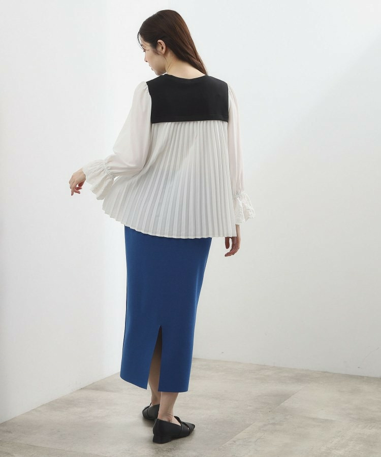 バイカラープリーツコンビトップス4