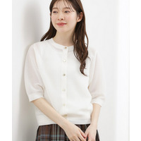 【貴島明日香さん着用・洗える】透けない、大人のメッシュカーディガン