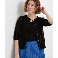 【貴島明日香さん着用・洗える】透けない、大人のメッシュカーディガン