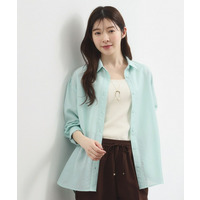 【貴島明日香さん着用/洗濯機OK・防しわ】軽やかシアーシャツ