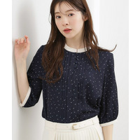 【二の腕カバー・お仕事】フロントタック配色ブラウス