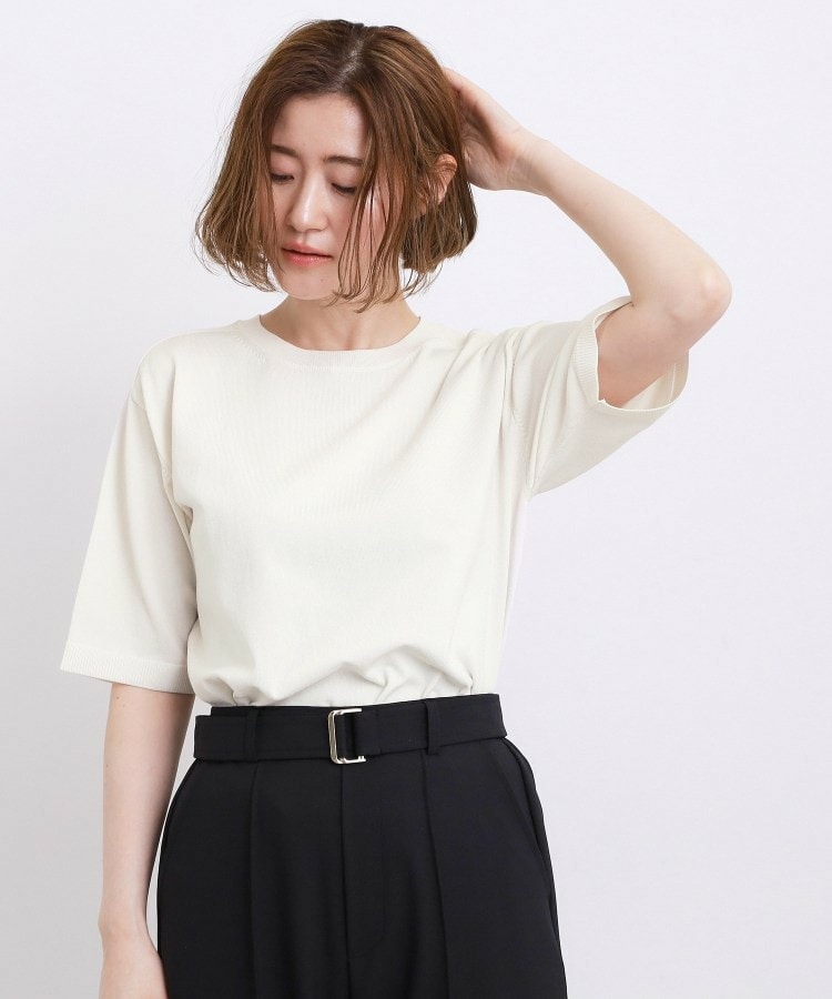 【ひんやり・UVカット・洗濯機◎】Tシャツ感覚で着られるコットン混ニット