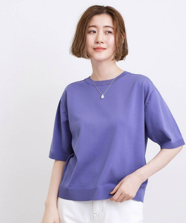 【ひんやり・UVカット・洗濯機◎】Tシャツ感覚で着られるコットン混ニット10