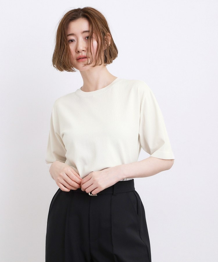 【ひんやり・UVカット・洗濯機◎】Tシャツ感覚で着られるコットン混ニット2