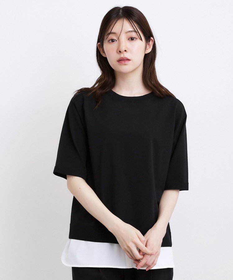 【ひんやり・UVカット・洗濯機◎】Tシャツ感覚で着られるコットン混ニット1