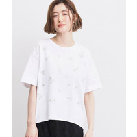 フラワーモチーフスパンコールTシャツ