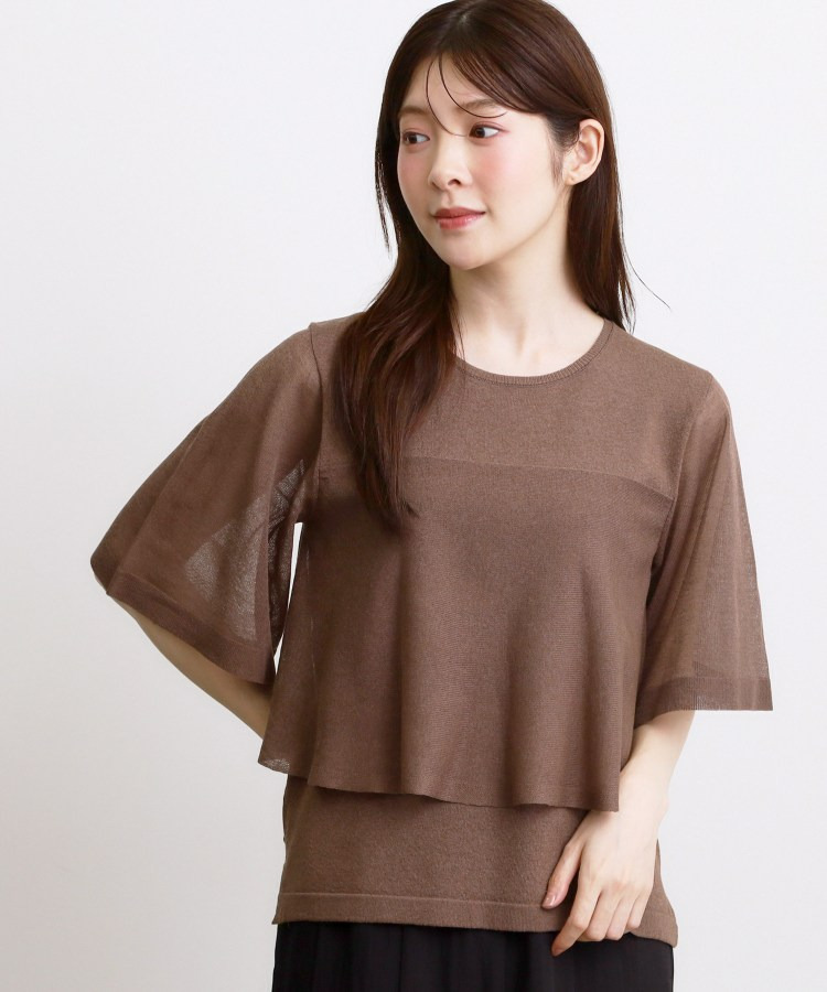 【涼しく二の腕カバー】フロントシアーフレアニット10