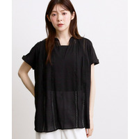 【体系カバー◎】レースデザインスキッパーブラウス