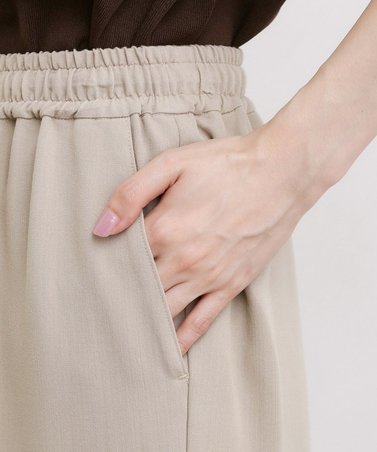 楽ちんできれい見え デニムライクストレッチドロストパンツ19